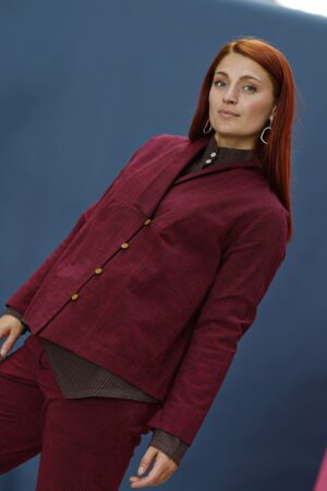 mc909a-pink striped shirt-mcverdi-blazer-cotton-stribet jakke-4