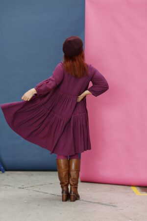 mc911d-pink winter dress-dress with ruffles-mcverdi-kjole i viscose og uld-4