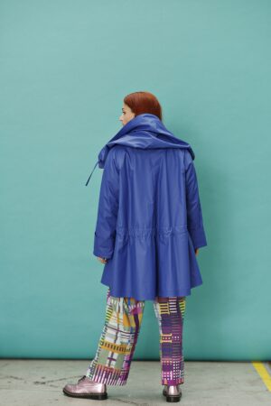 mcd-blue mcverdi coat-gummifrakke-rain coat-regnfrakke med uldfoer-4