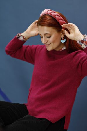 Minoa-pink-sweater-macverdi-lambswool-knit-striktrøje-1