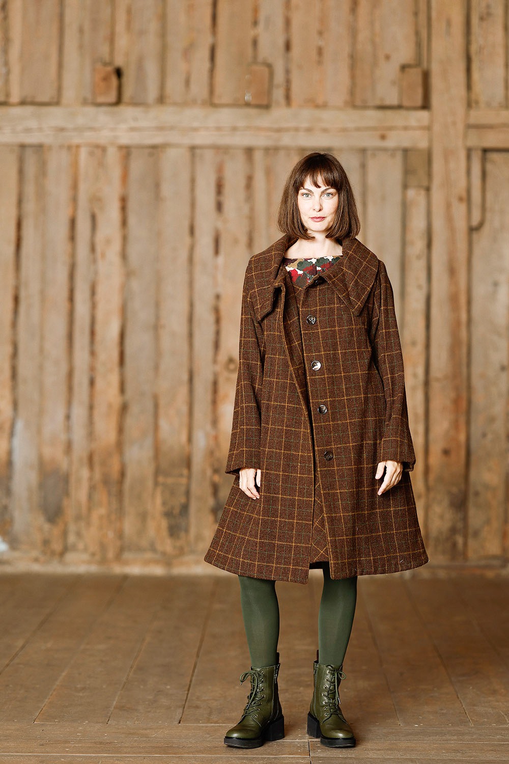 ジャケット・アウター Her lip to Checked Pattern Wool Coat Herlipto Belted Checked Wool-Blend Coat