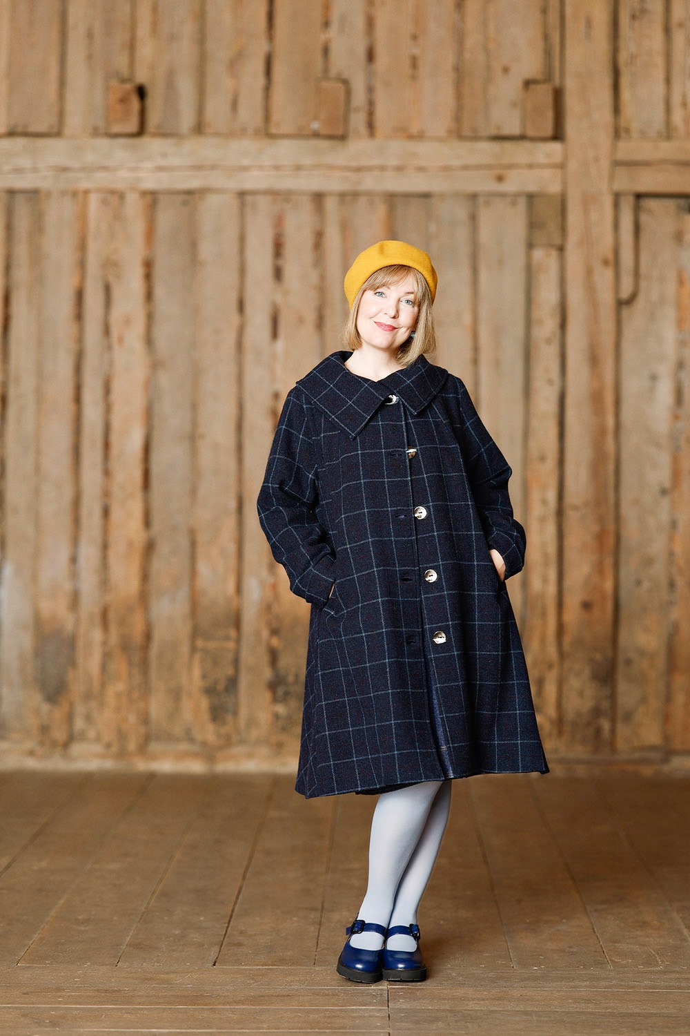 Shetland wool coat from McVerdi | Checked winter coat | Wool coat