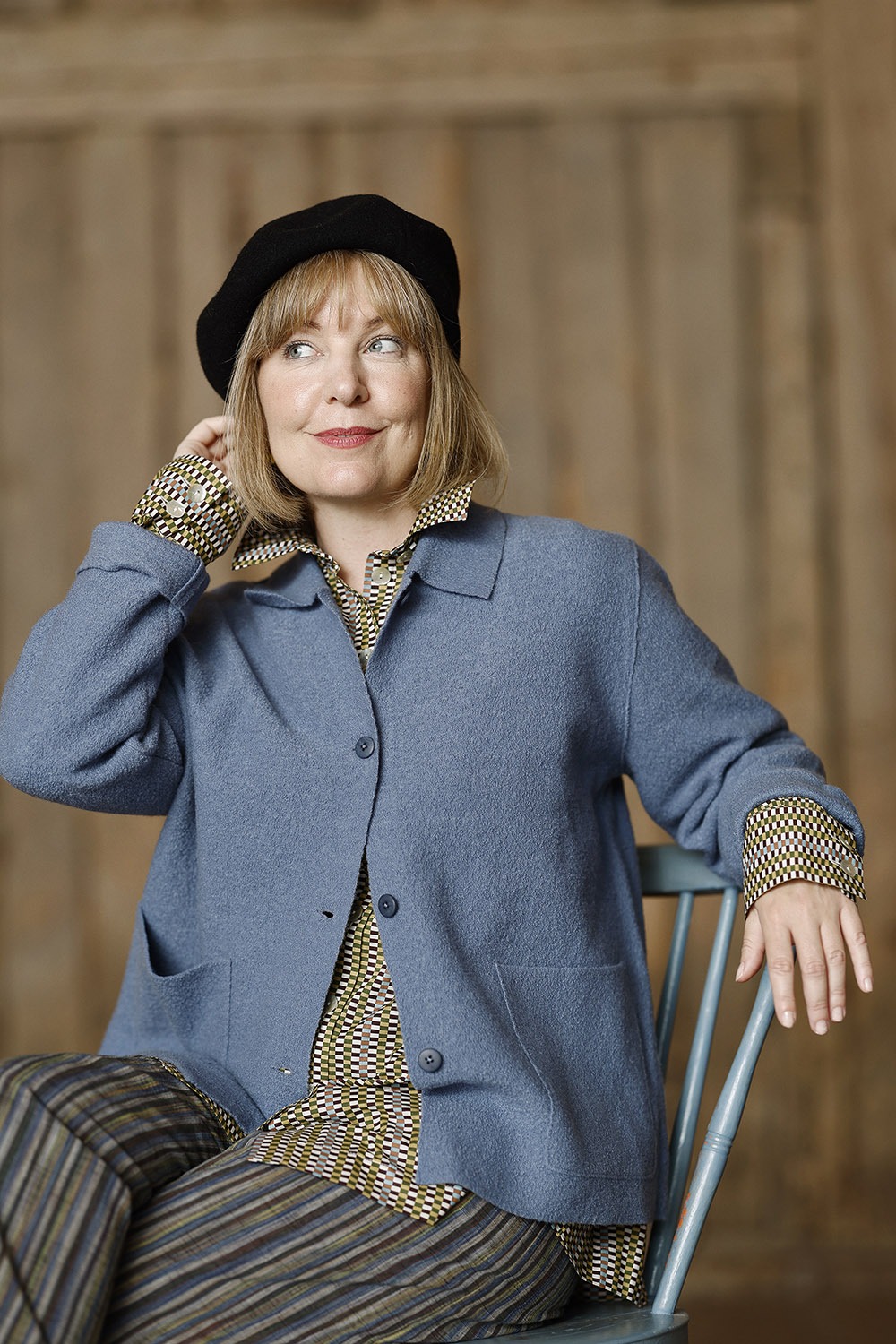 Denim blue jacket | boiled wool | Mansted | McVerdi | Bobo | denim